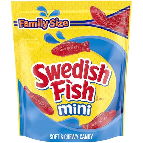 SWEDISH FISH Mini Soft Chewy Candy, Family Size, 1.8 lb Bag