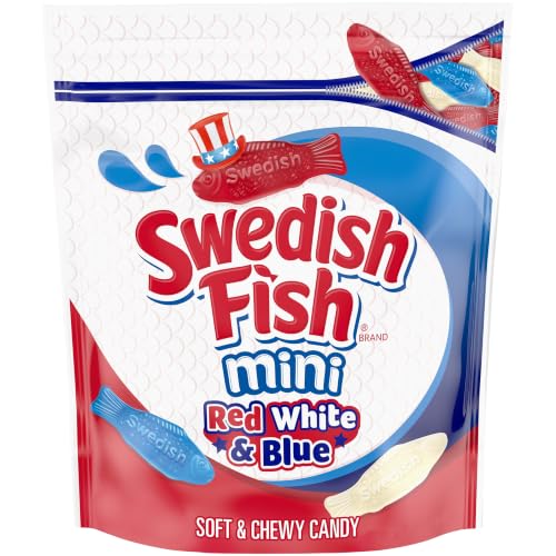 SWEDISH FISH Mini Red, White & Blue Soft & Chewy Gummy Candy, 1.8 lb